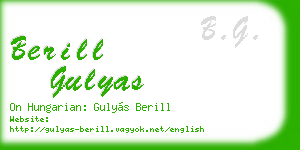 berill gulyas business card
