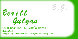 berill gulyas business card